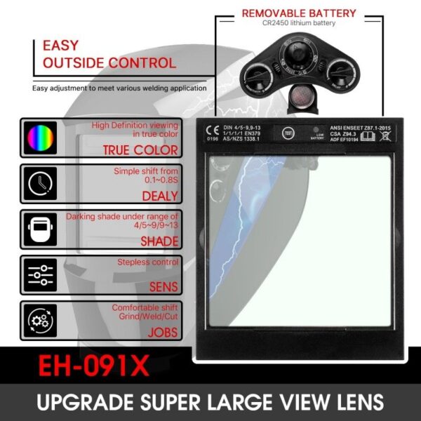 Mască de sudură cu filtru PAP3 EH-091X - imagine 6