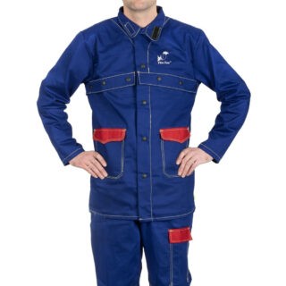 Jachetă de sudură din bumbac ignifug albastru Fire Fox™ (33-2300)