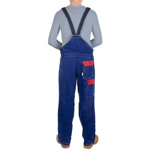 Pantalon de sudură cu pieptar din bumbac ignifug albastru Fire Fox™ (33-2700) - imagine 2