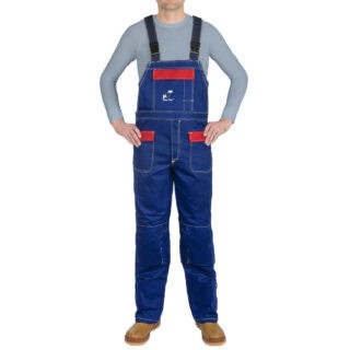 Pantalon de sudură cu pieptar din bumbac ignifug albastru Fire Fox™ (33-2700)