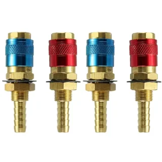 Set cuplă rapidă mignon, mamă, 4 buc, roșu și albastru, 6mm 6 Set cuplă rapidă